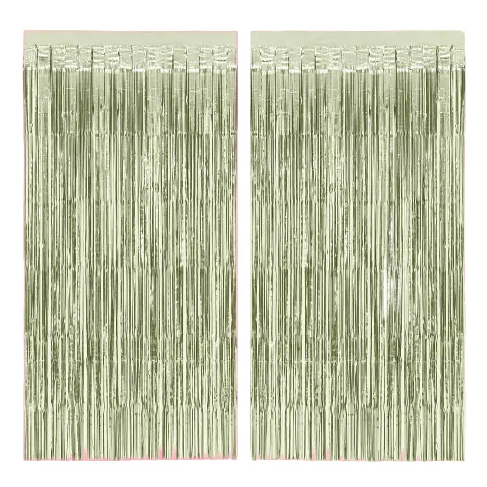 Martini Green Curtain - sage green foil curtain xo, Fetti foil curtain Martini Green Curtain - sage green foil curtain Bonjour Fete - Party Supplies