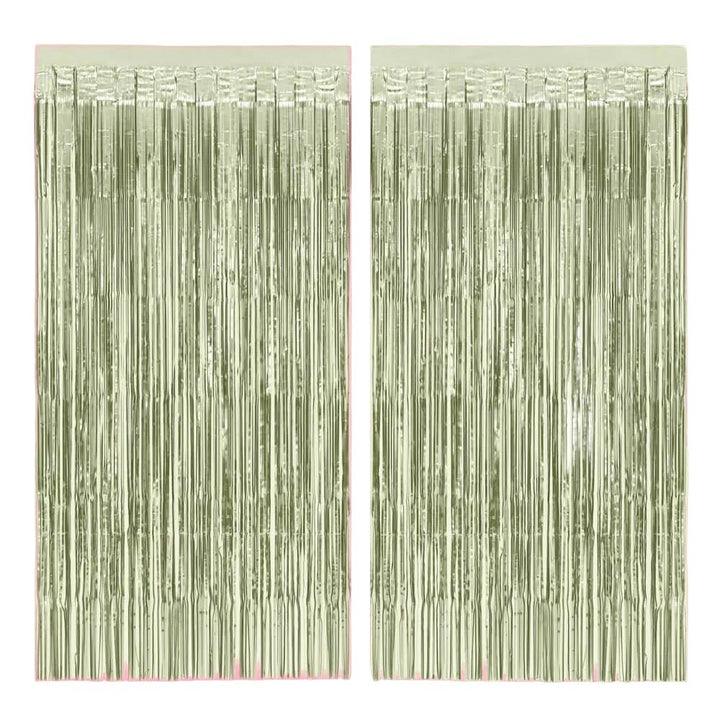 Martini Green Curtain - sage green foil curtain xo, Fetti foil curtain Martini Green Curtain - sage green foil curtain Bonjour Fete - Party Supplies