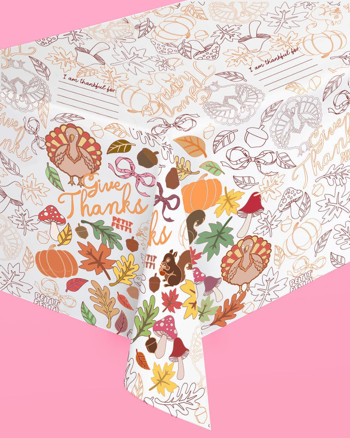 Give Thanks Paper Tablecloth - coloring tablecloth