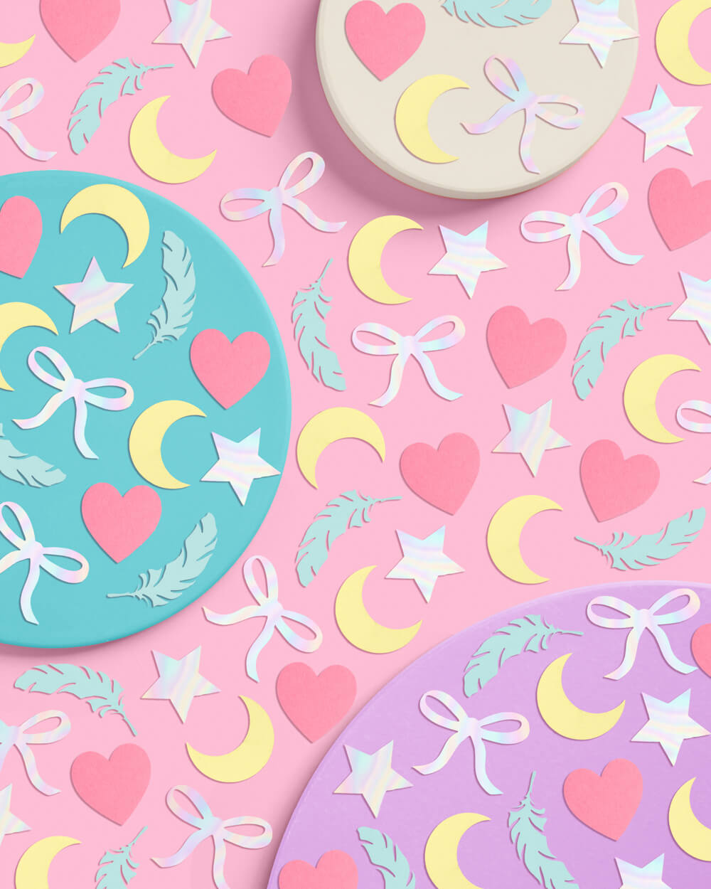 Sweet Dreams Confetti - 200 pc iridescent foil confetti xo, Fetti confetti Sweet Dreams Confetti - 200 pc iridescent foil confetti Bonjour Fete - Party Supplies