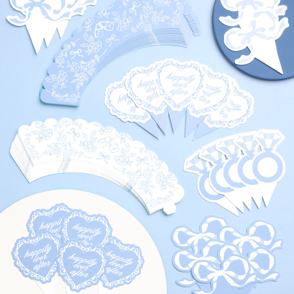 Happily Ever After Toppers - 24 wrappers + toppers xo, Fetti xo, Fetti Collective Happily Ever After Toppers - 24 wrappers + toppers Bonjour Fete - Party Supplies
