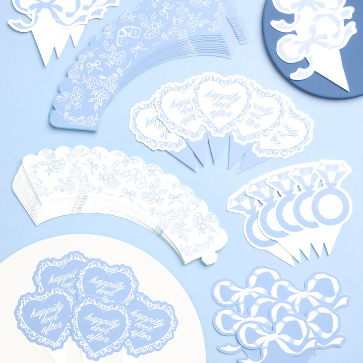 Happily Ever After Toppers - 24 wrappers + toppers xo, Fetti xo, Fetti Collective Happily Ever After Toppers - 24 wrappers + toppers Bonjour Fete - Party Supplies