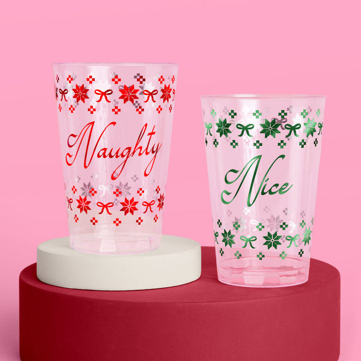 Naughty + Nice Cups - 30 plastic cups xo, Fetti xo, Fetti Collective Naughty + Nice Cups - 30 plastic cups Bonjour Fete - Party Supplies