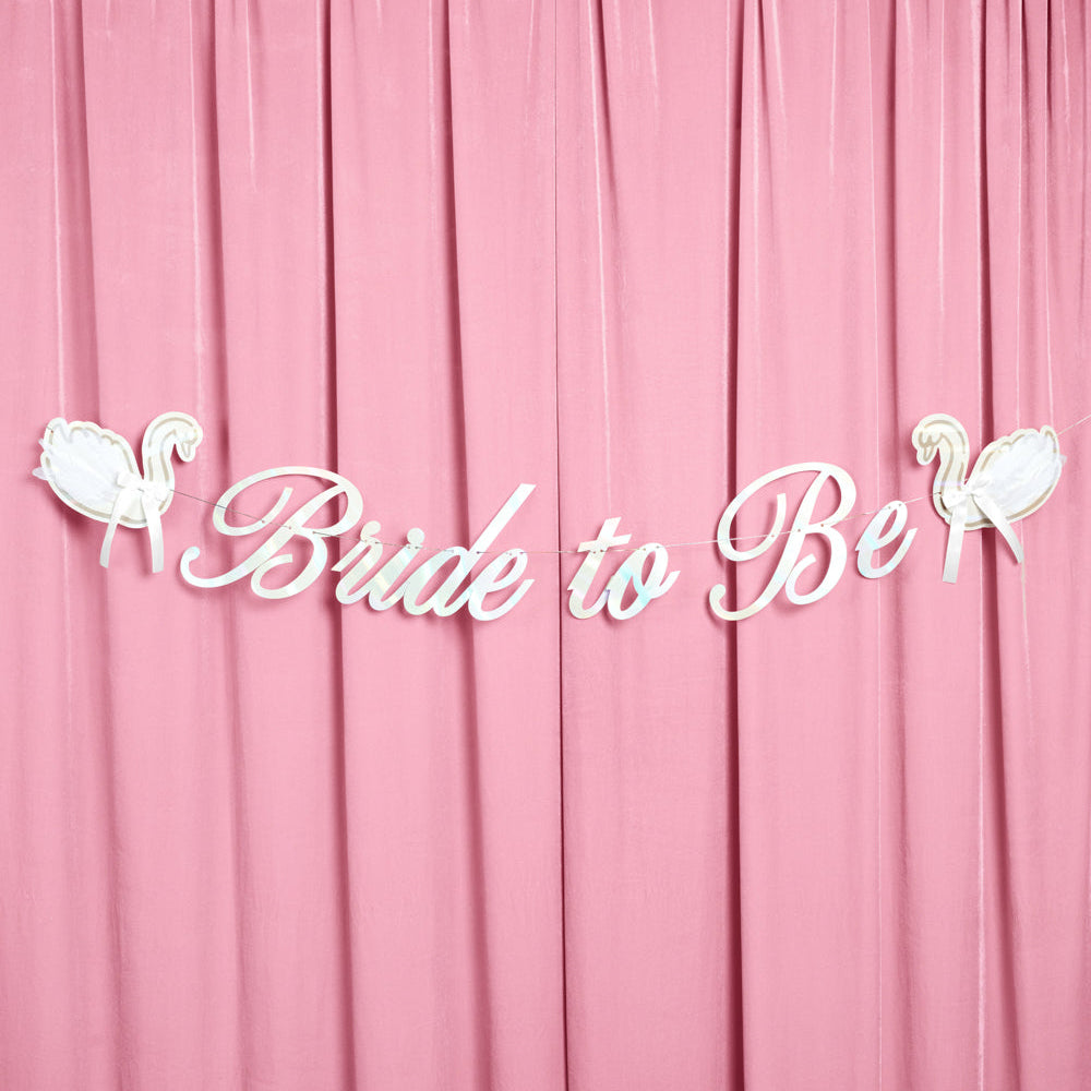 Swan to Be Banner - iridescent foil banner xo, Fetti xo, Fetti Collective Swan to Be Banner - iridescent foil banner Bonjour Fete - Party Supplies
