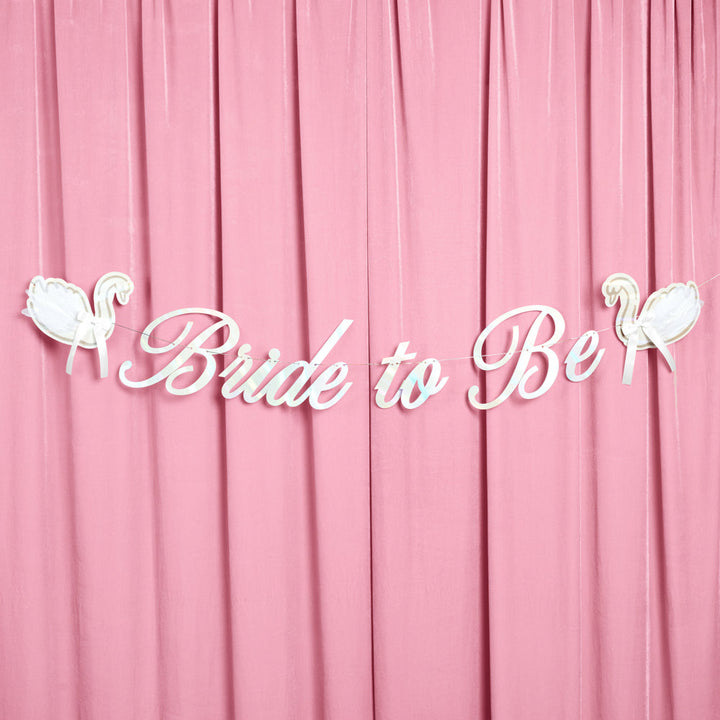 Swan to Be Banner - iridescent foil banner xo, Fetti xo, Fetti Collective Swan to Be Banner - iridescent foil banner Bonjour Fete - Party Supplies