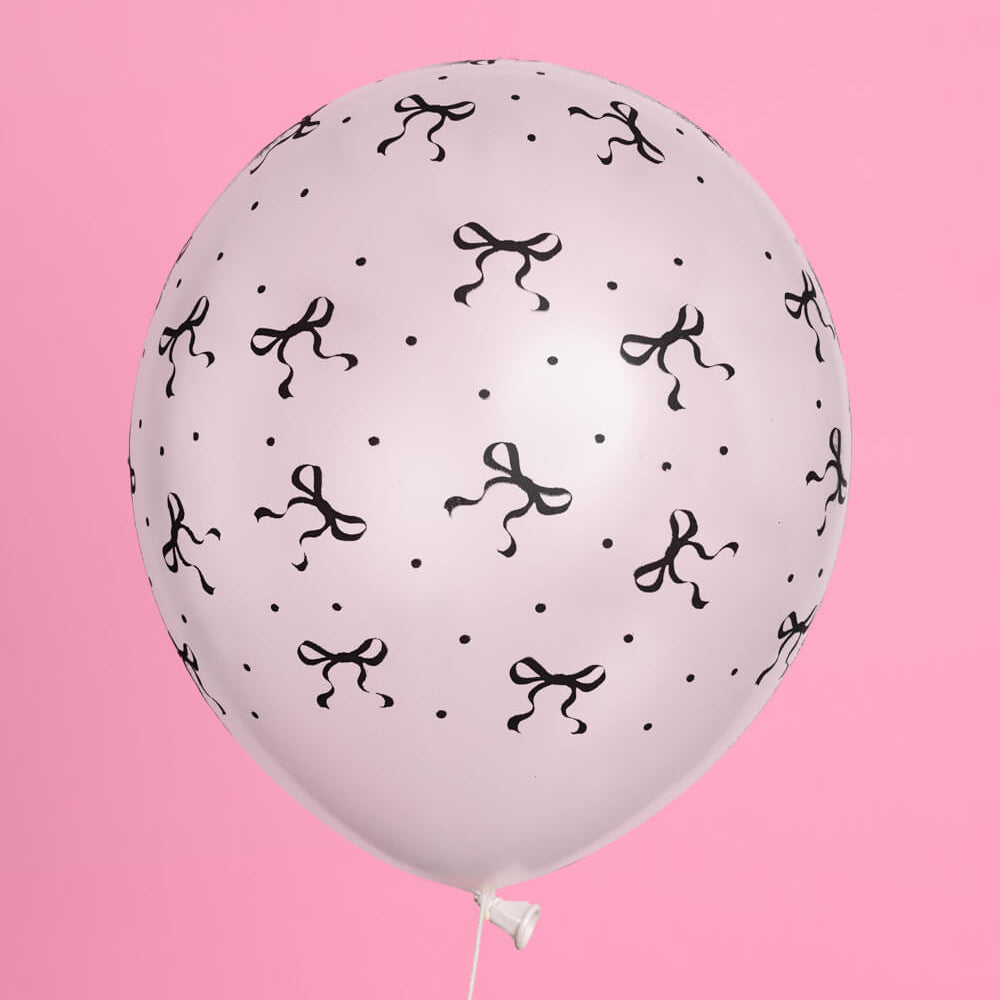 Little Black Bow Pack - 24 latex balloons xo, Fetti Balloons Little Black Bow Pack - 24 latex balloons Bonjour Fete - Party Supplies