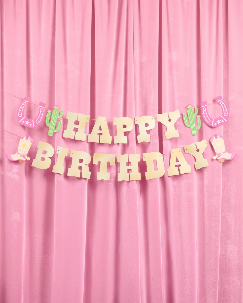 Cowgirl Gold Foil Birthday Banner