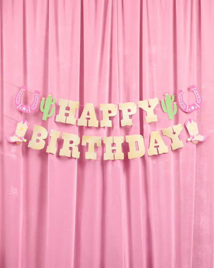 Cowgirl Gold Foil Birthday Banner