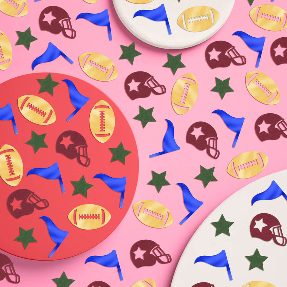 Varsity Confetti - 200 pc foil confetti xo, Fetti confetti Varsity Confetti - 200 pc foil confetti Bonjour Fete - Party Supplies