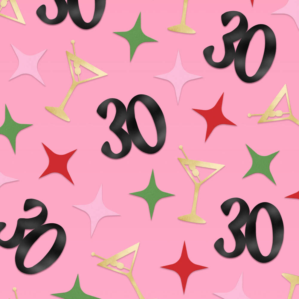 Dirty 30 Confetti - 200 pc foil confetti xo, Fetti confetti Dirty 30 Confetti - 200 pc foil confetti Bonjour Fete - Party Supplies