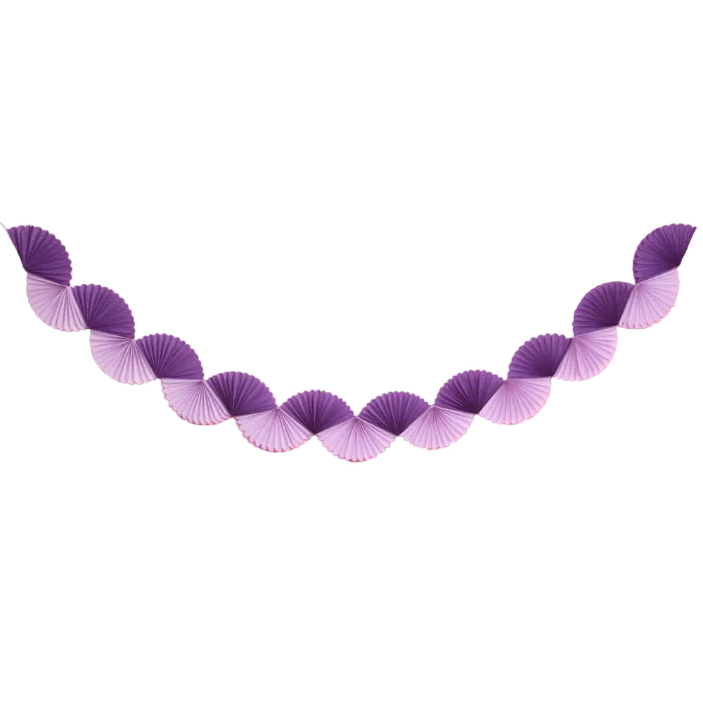 Purple Garland - paper fan banner xo, Fetti Banners Purple Garland - paper fan banner Bonjour Fete - Party Supplies