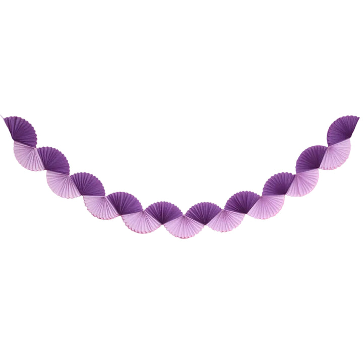 Purple Garland - paper fan banner xo, Fetti Banners Purple Garland - paper fan banner Bonjour Fete - Party Supplies