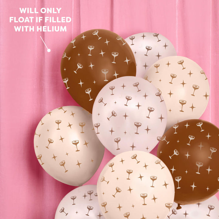 Espresso Martini Pack - 24 latex balloons xo, Fetti balloons Espresso Martini Pack - 24 latex balloons Bonjour Fete - Party Supplies