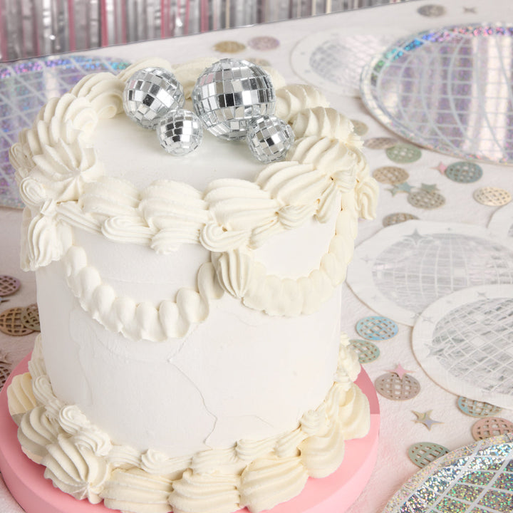 It's Disco, Baby! Topper - 4 disco ball cake toppers - Bonjour Fête 