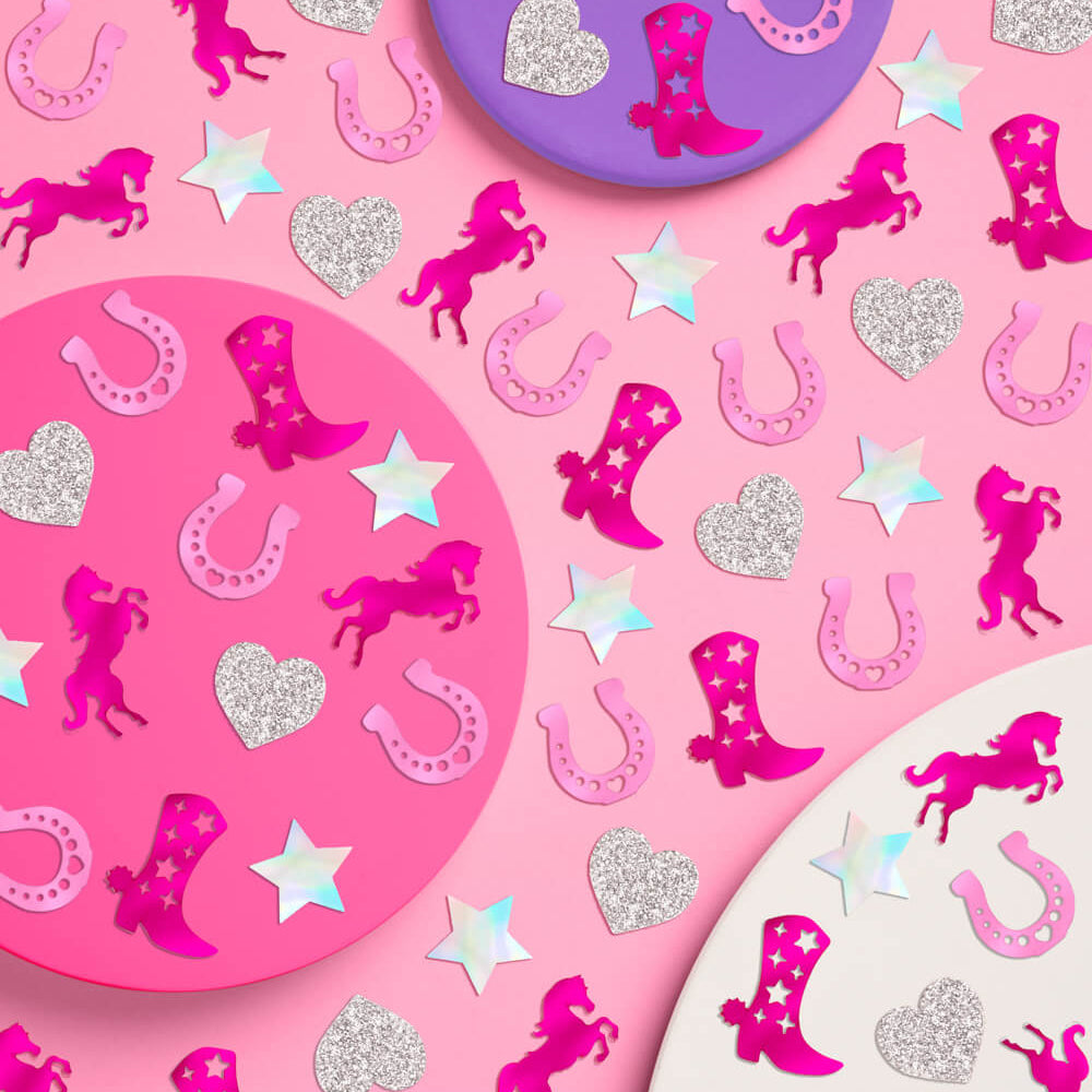 Pink Pony Club Confetti - 200 pc foil confetti xo, Fetti confetti Pink Pony Club Confetti - 200 pc foil confetti Bonjour Fete - Party Supplies