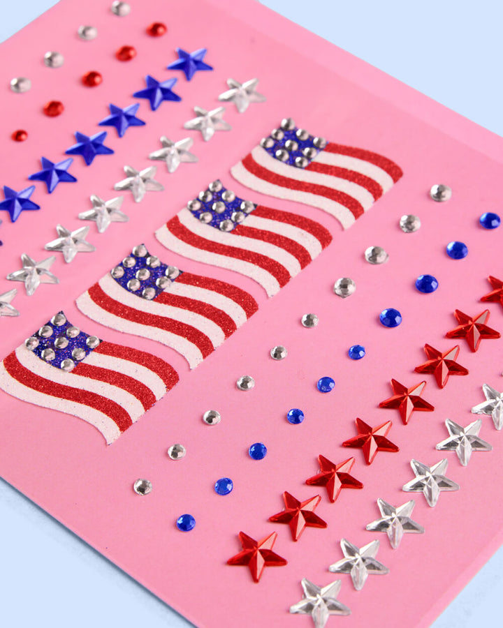 4th of July Face Gems - Flag & Star Set