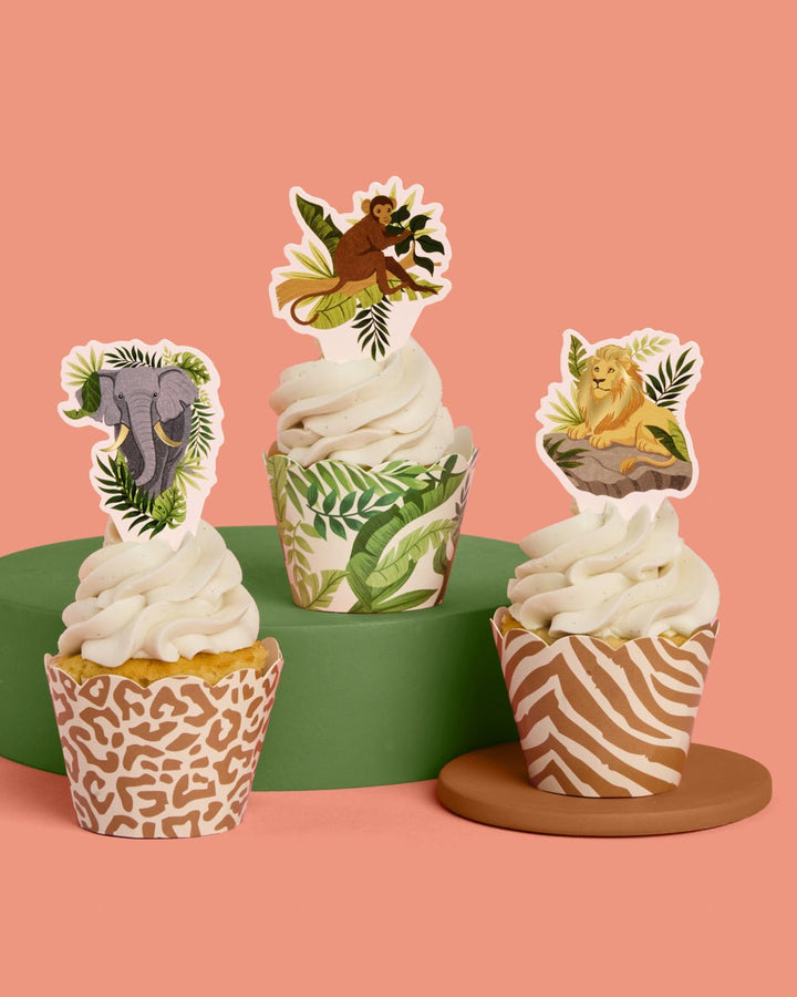 Safari Animal Cupcake Toppers & Wrappers