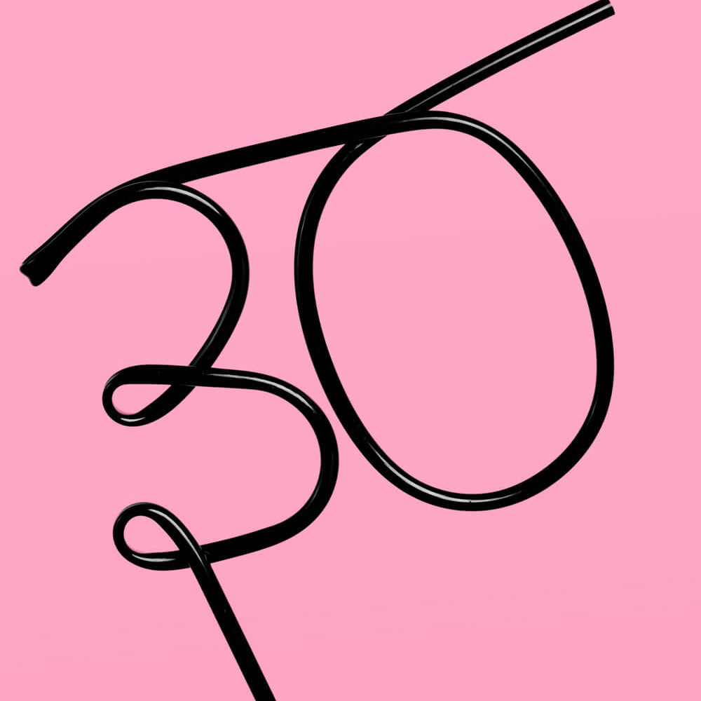 30 XL Straw - XL matte black straw xo, Fetti xo, Fetti Collective 30 XL Straw - XL matte black straw Bonjour Fete - Party Supplies