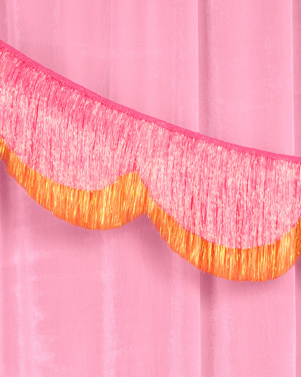 Pink Orange Scallop Fringe - iridescent foil banner xo, Fetti Banners Pink Orange Scallop Fringe - iridescent foil banner Bonjour Fete - Party Supplies