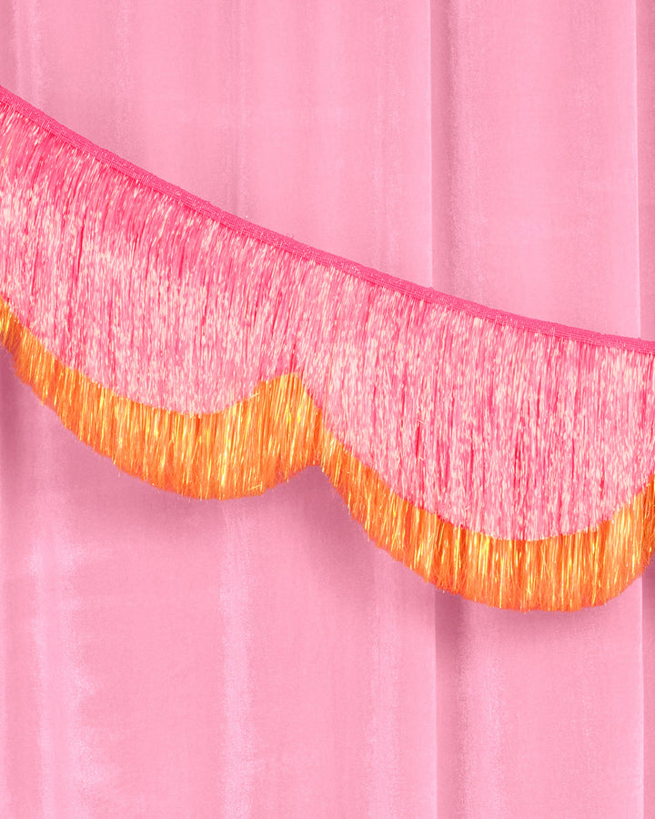 Pink Orange Scallop Fringe - iridescent foil banner xo, Fetti Banners Pink Orange Scallop Fringe - iridescent foil banner Bonjour Fete - Party Supplies