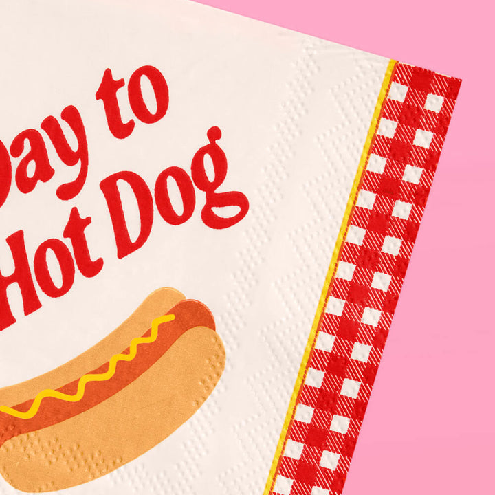 Bad Day to Be a Hot Dog Napkins - 25 cocktail napkins - Bonjour Fête 