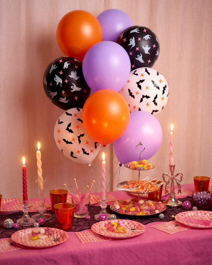 Halloween Balloons with Bats and Ghosts