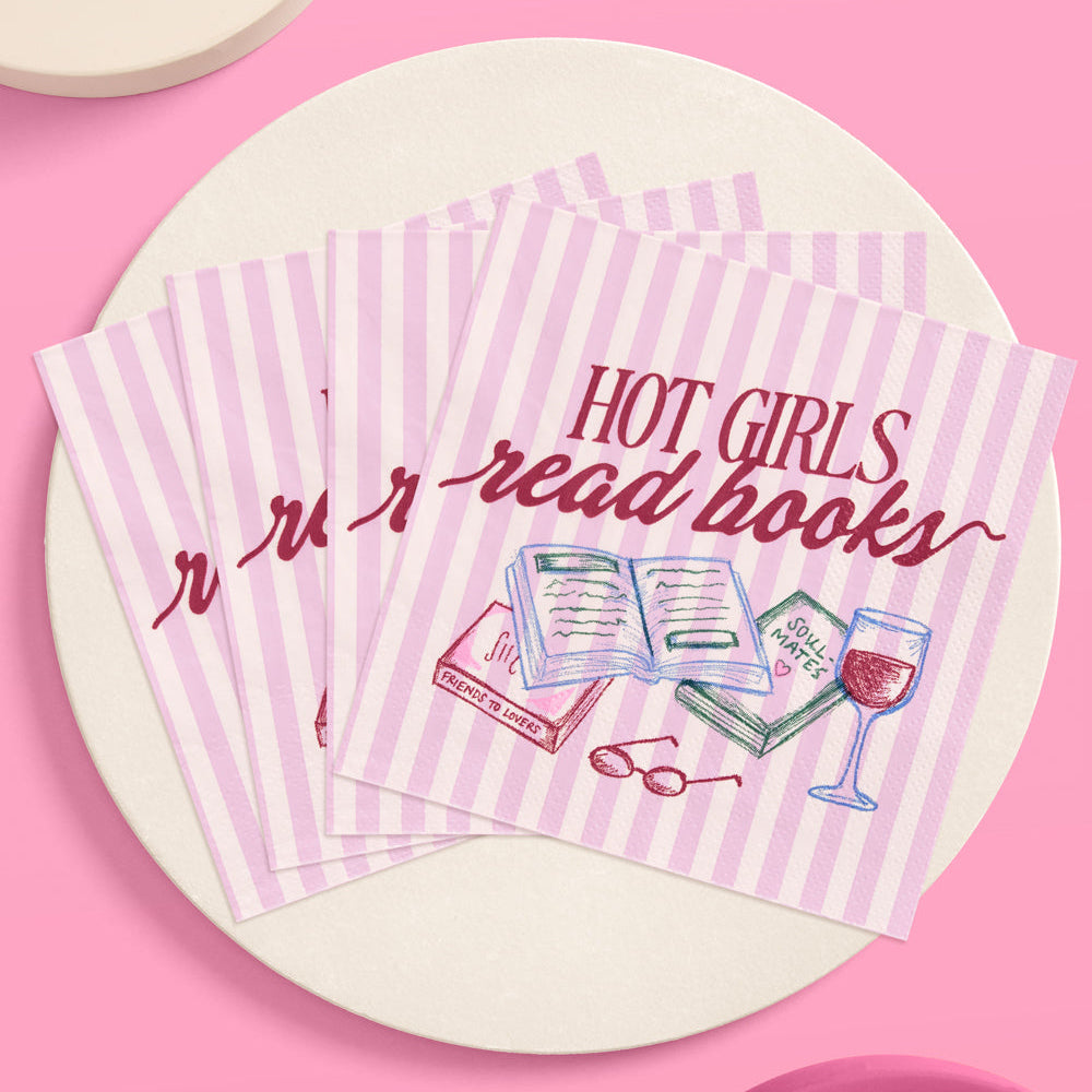 Hot Girls Book Club Napkins - 25 paper napkins xo, Fetti napkins Hot Girls Book Club Napkins - 25 paper napkins Bonjour Fete - Party Supplies