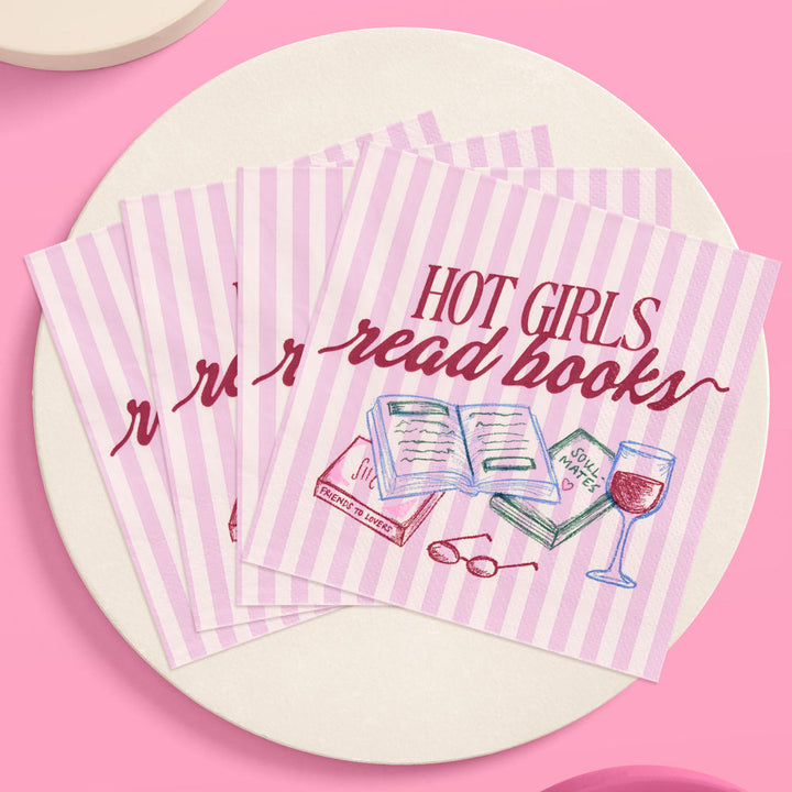 Hot Girls Book Club Napkins - 25 paper napkins xo, Fetti napkins Hot Girls Book Club Napkins - 25 paper napkins Bonjour Fete - Party Supplies