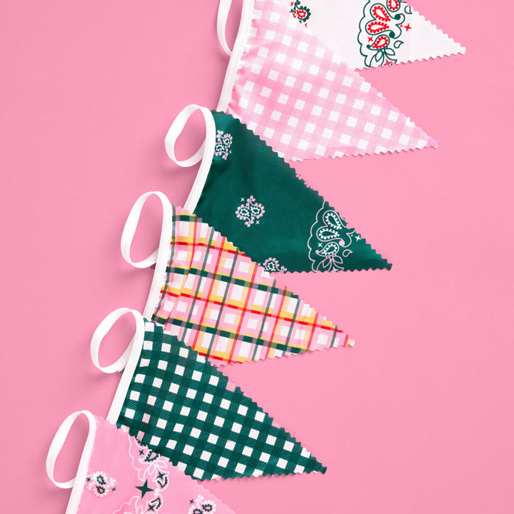 Camp Bunting Banner - gingham garland xo, Fetti Banners Camp Bunting Banner - gingham garland Bonjour Fete - Party Supplies