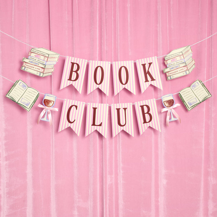 Book Club Banner - pink printed banner xo, Fetti Banners Book Club Banner - pink printed banner Bonjour Fete - Party Supplies