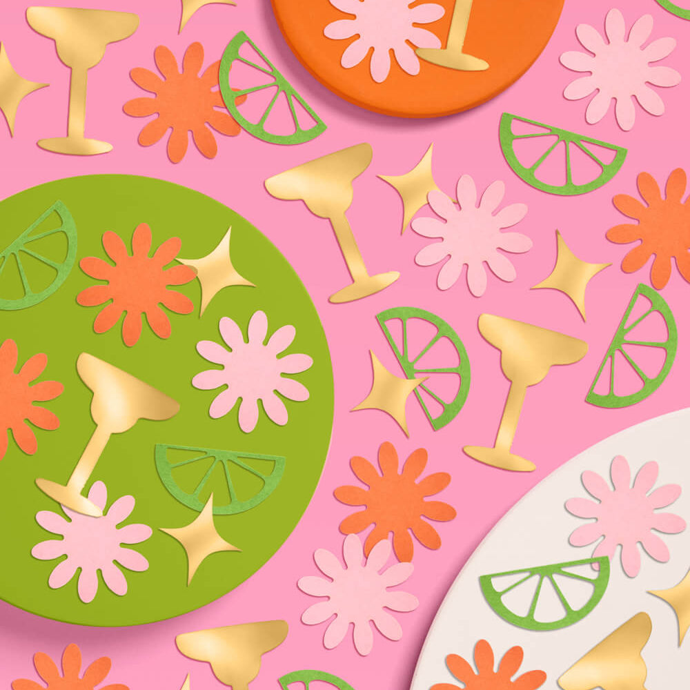 Margs Confetti - 200 pc foil confetti xo, Fetti confetti Margs Confetti - 200 pc foil confetti Bonjour Fete - Party Supplies