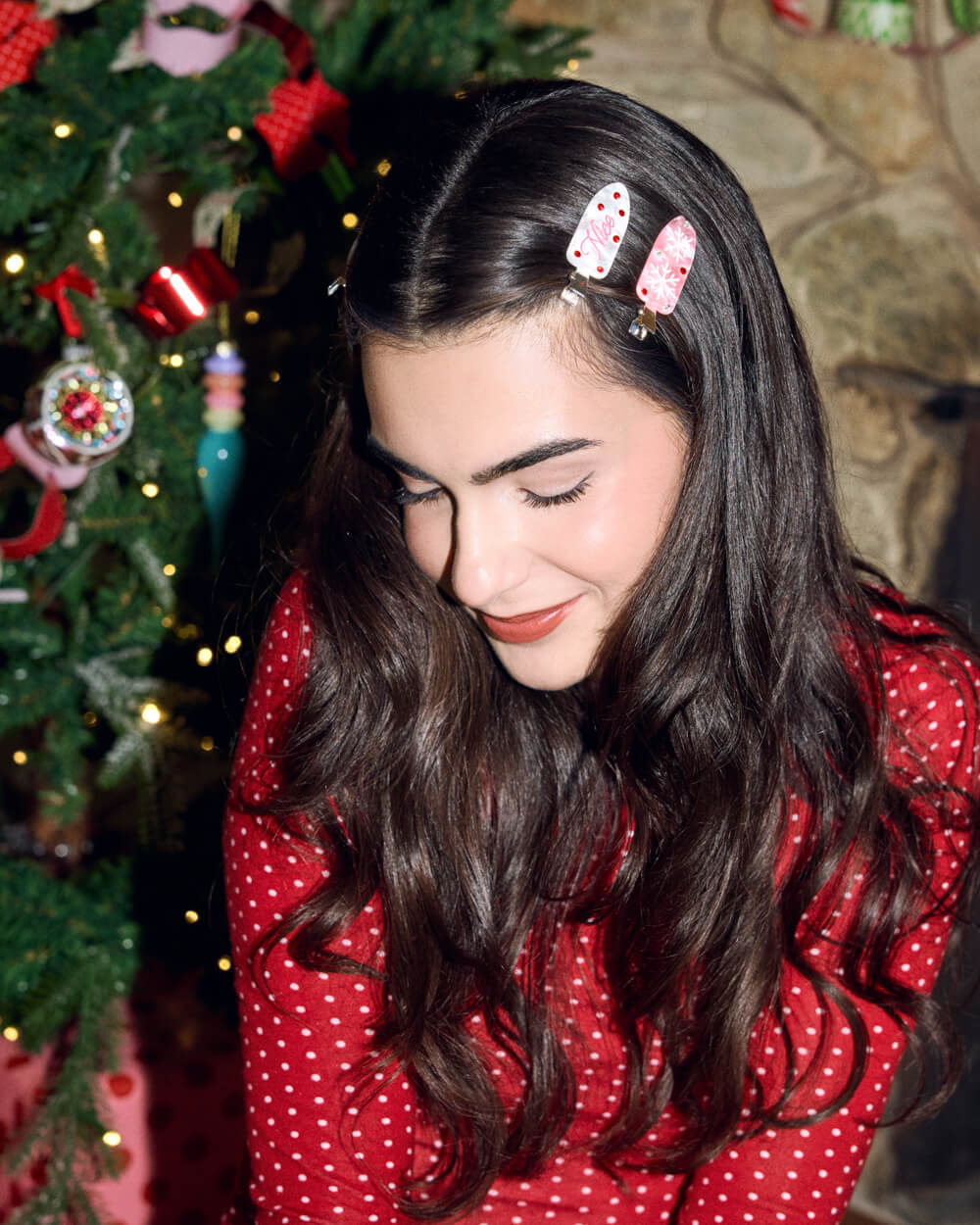 Naughty or Nice Christmas Hair Clips, Set of 4