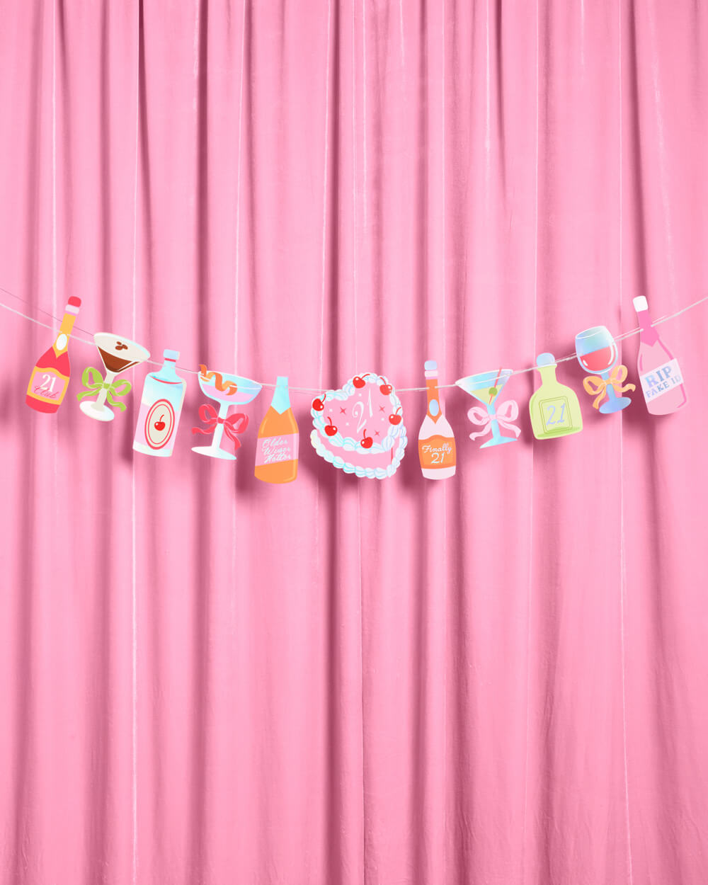 21st Birthday Banner - cocktail garland