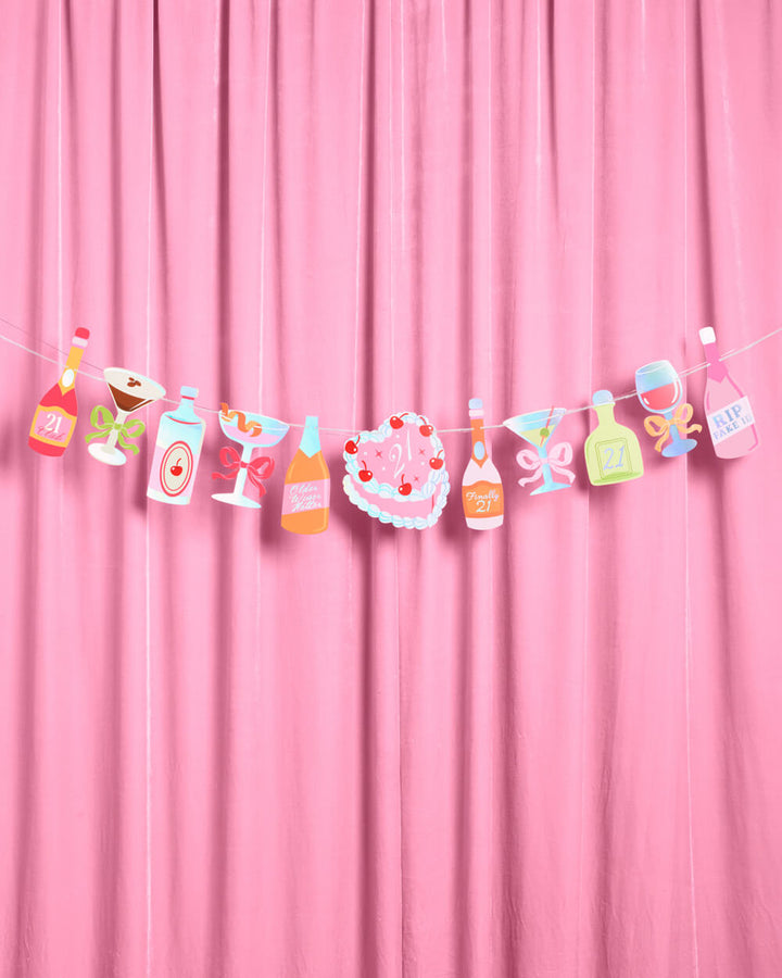 21st Birthday Banner - cocktail garland
