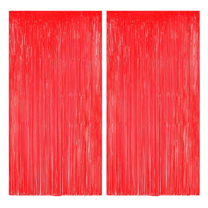 Cherry Red Curtain - set of 2 curtains xo, Fetti foil curtain Cherry Red Curtain - set of 2 curtains Bonjour Fete - Party Supplies