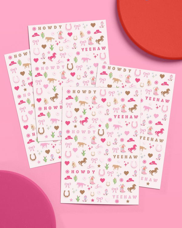 Pink Cowgirl Nail Stickers