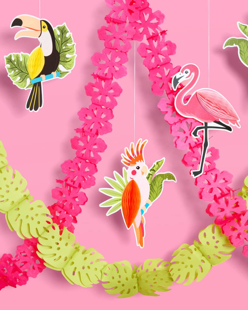 Tropical Bird & Hibiscus Party Banner Set