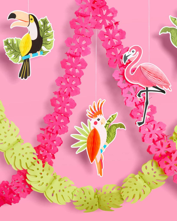 Tropical Bird & Hibiscus Party Banner Set