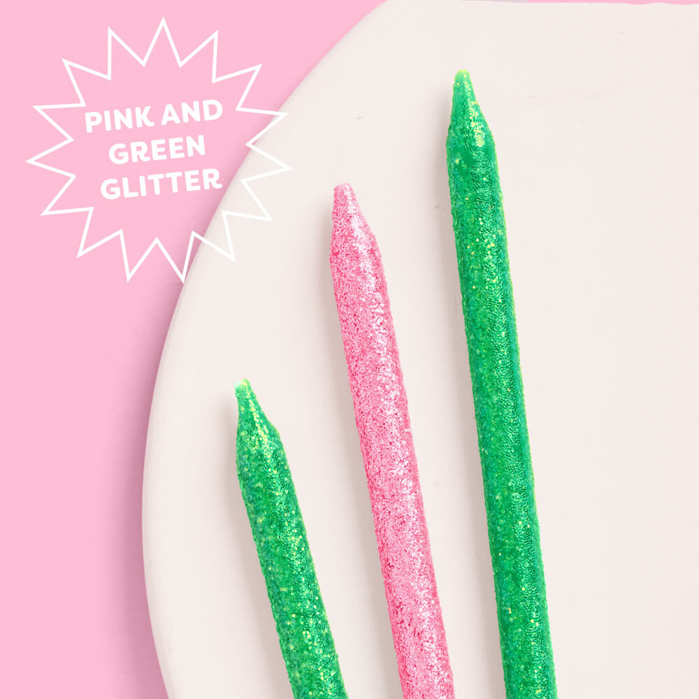 Emerald City Candles - 10 glitter candles xo, Fetti xo, Fetti Collective Emerald City Candles - 10 glitter candles Bonjour Fete - Party Supplies