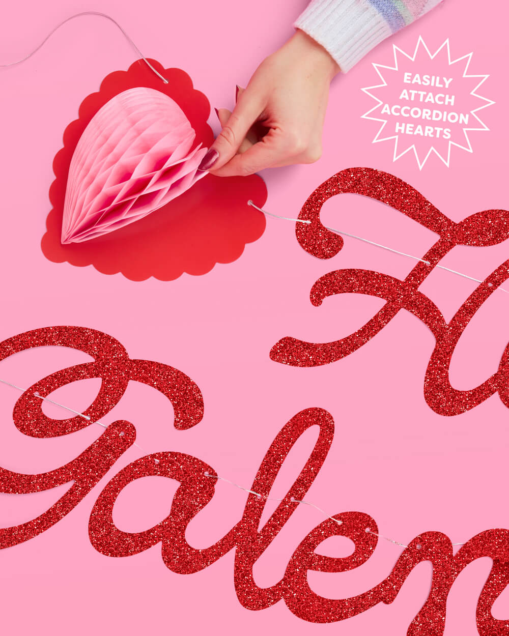 Galentine's Day Banner - 3D glitter banner xo, Fetti xo, Fetti Collective Galentine's Day Banner - 3D glitter banner Bonjour Fete - Party Supplies