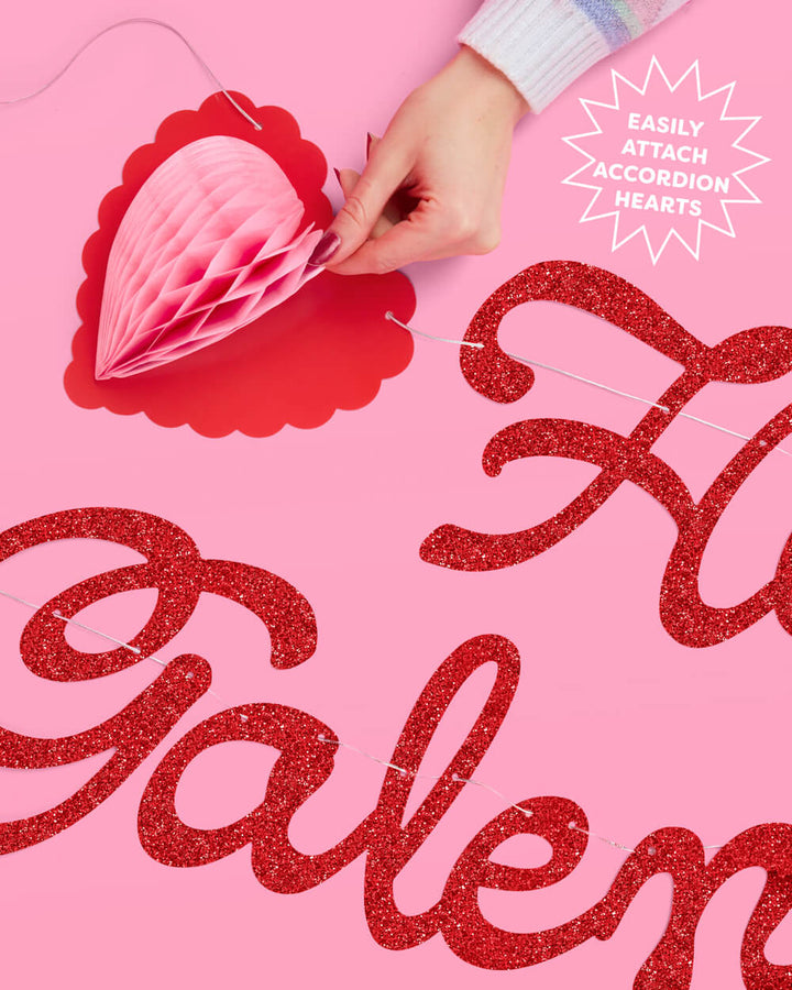 Galentine's Day Banner - 3D glitter banner xo, Fetti xo, Fetti Collective Galentine's Day Banner - 3D glitter banner Bonjour Fete - Party Supplies