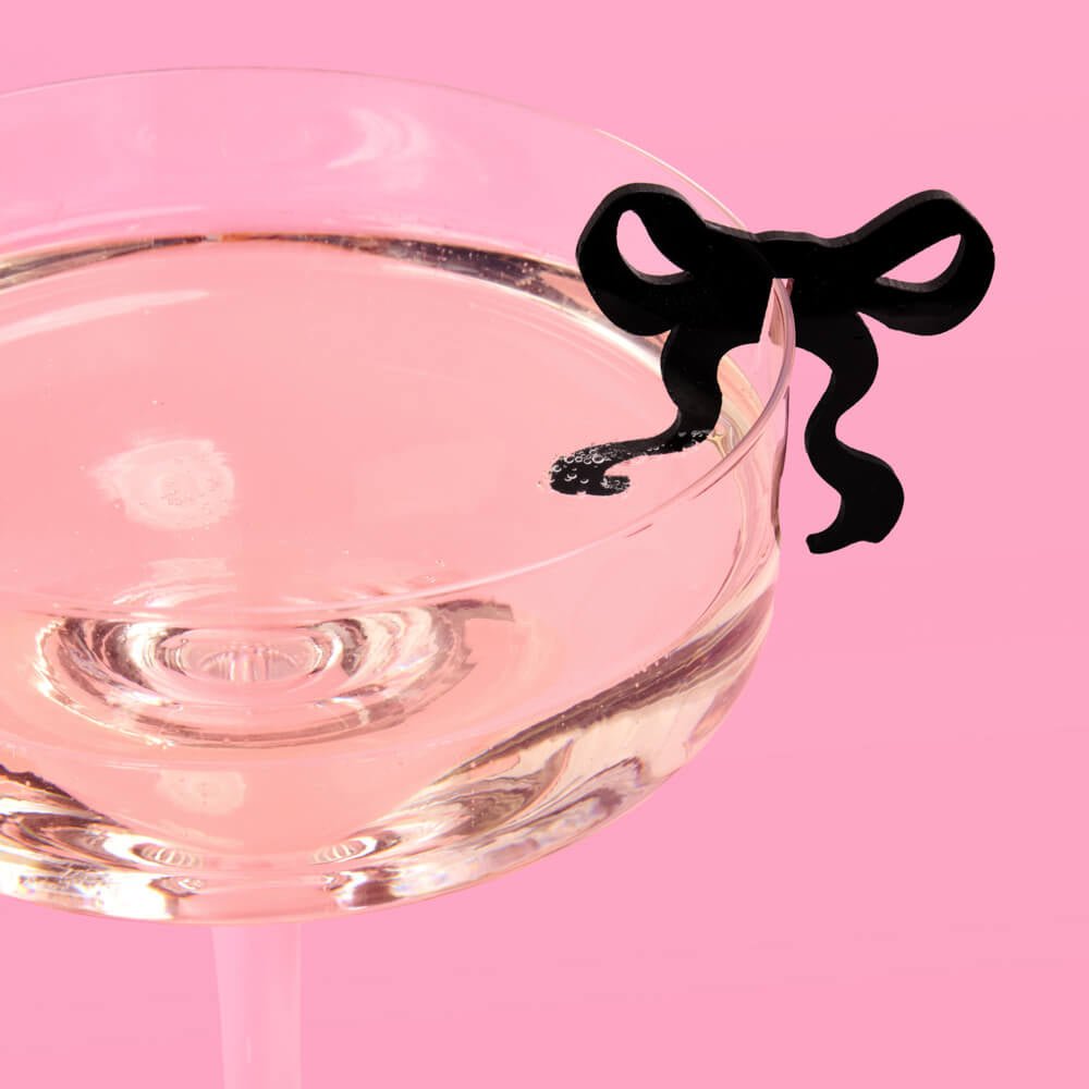 Little Black Bow Drink Markers - 8 drink markers xo, Fetti drink markers Little Black Bow Drink Markers - 8 drink markers Bonjour Fete - Party Supplies