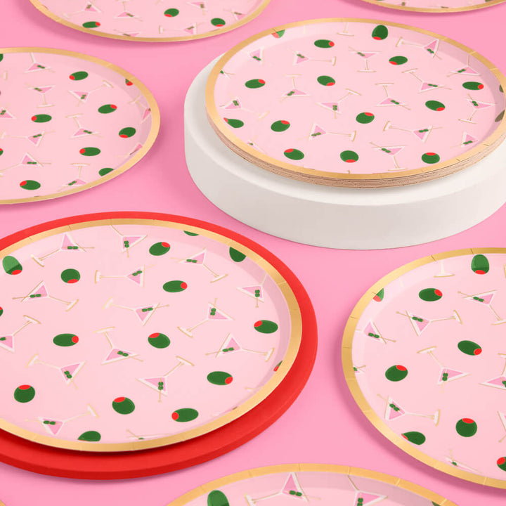 Martini Plates - 25 paper plates xo, Fetti paper plates Martini Plates - 25 paper plates Bonjour Fete - Party Supplies