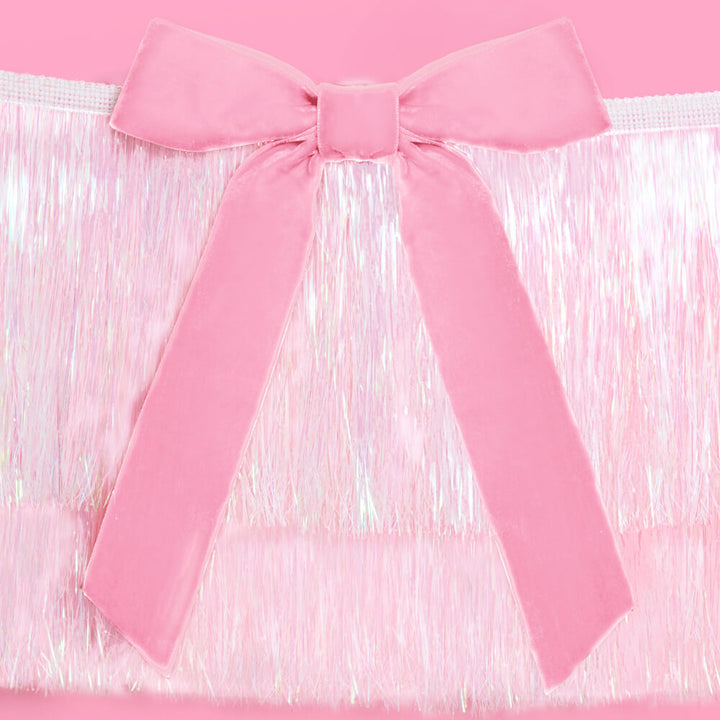 Bow Bliss Banner - layered fringe + velvet bows xo, Fetti xo, Fetti Collective Bow Bliss Banner - layered fringe + velvet bows Bonjour Fete - Party Supplies
