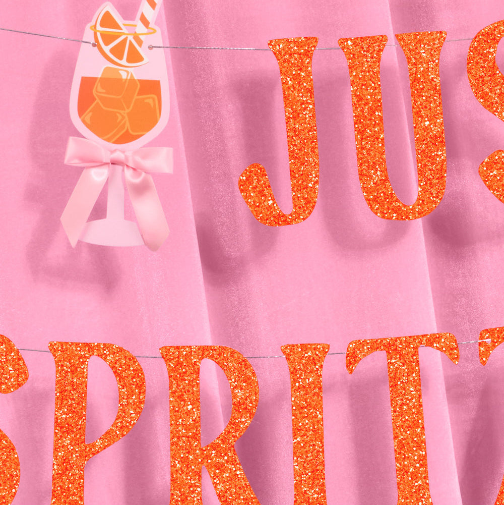 Just A Spritz Older Banner - orange glitter banner xo, Fetti Banners Just A Spritz Older Banner - orange glitter banner Bonjour Fete - Party Supplies
