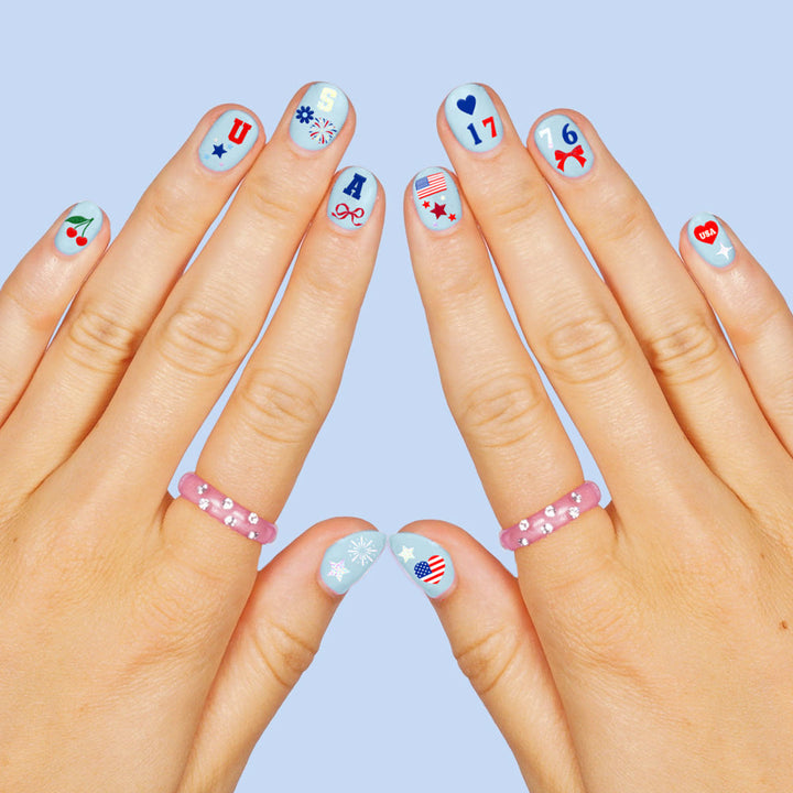 America 250 Nail Stickers - 250 nail stickers xo, Fetti nail stickers America 250 Nail Stickers - 250 nail stickers Bonjour Fete - Party Supplies