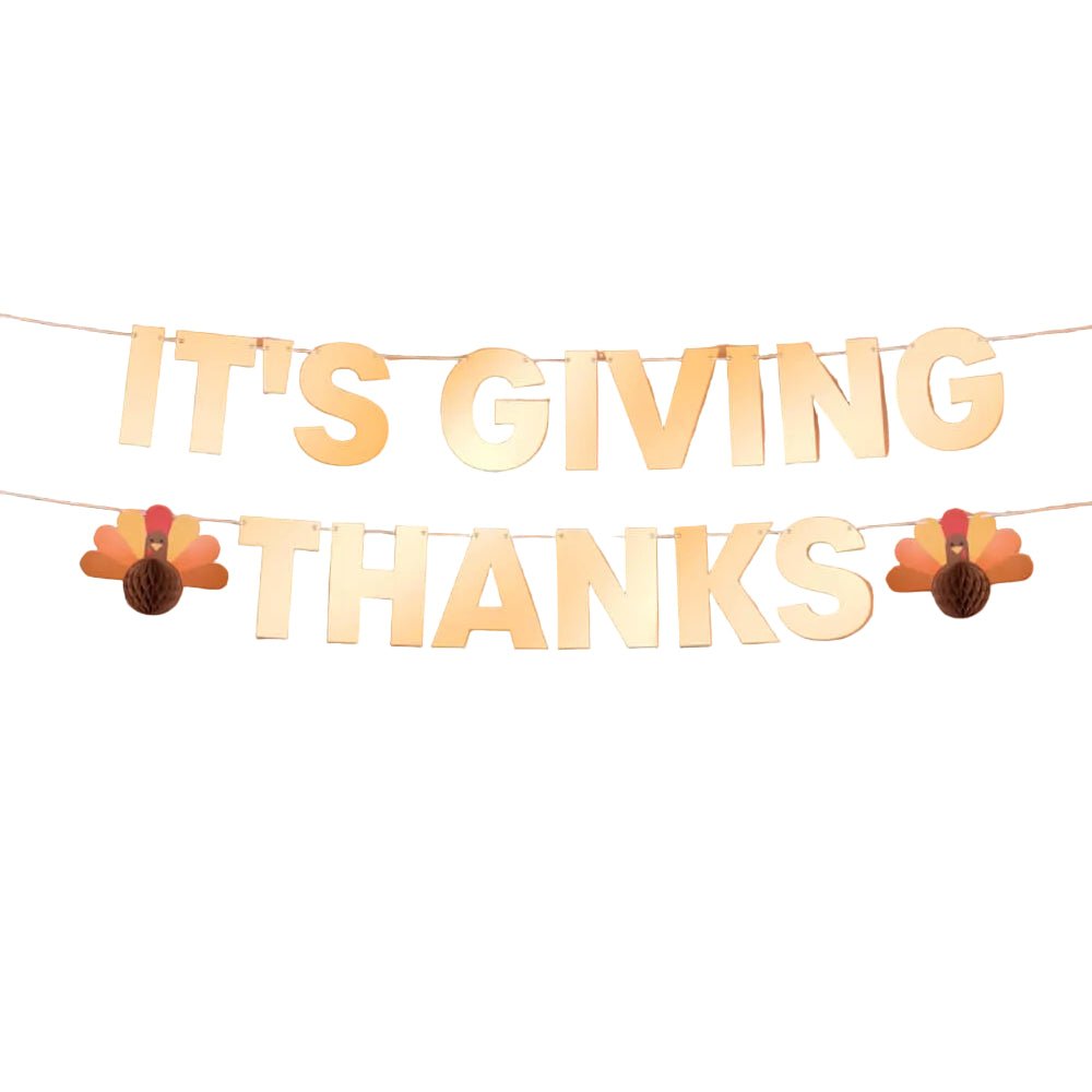 it's giving thanks friendsgiving banner garland decoration