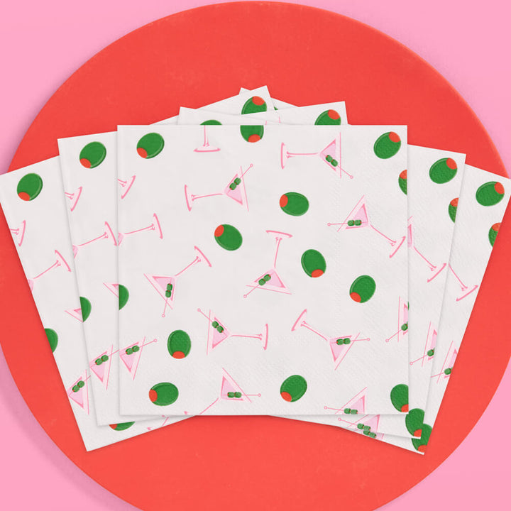 Martini Napkins - 25 paper napkins xo, Fetti napkins Martini Napkins - 25 paper napkins Bonjour Fete - Party Supplies
