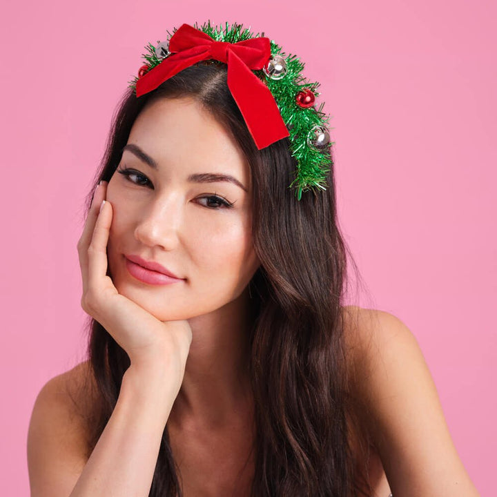 Oh Christmas Headband - fringe + bow headband