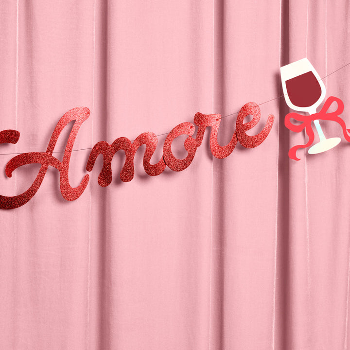 That's Amore Banner - red glitter banner xo, Fetti xo, Fetti Collective That's Amore Banner - red glitter banner Bonjour Fete - Party Supplies